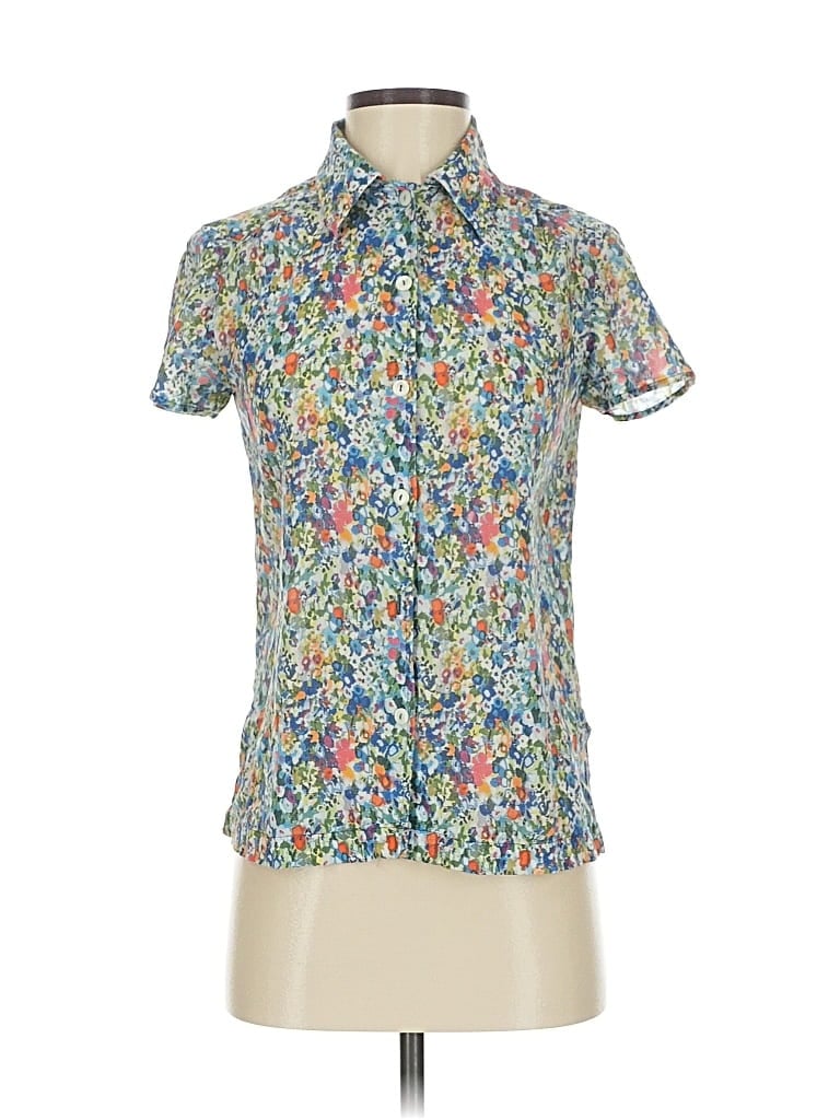 Pre-owned Apc Short Sleeve Blouse In Blue