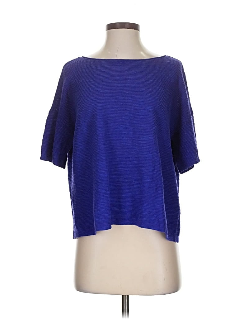 Pre-owned Eileen Fisher Cardigan Sweater In Blue