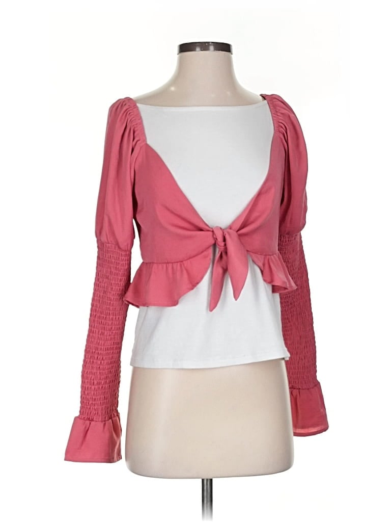 Pre-owned Wild Honey Long Sleeve Blouse In Pink