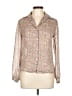 Alice Stuart Floral Tan Long Sleeve Blouse Size 10 - photo 1
