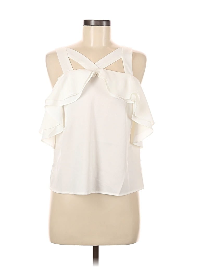 Pre-owned Lucy Paris Sleeveless Blouse In White