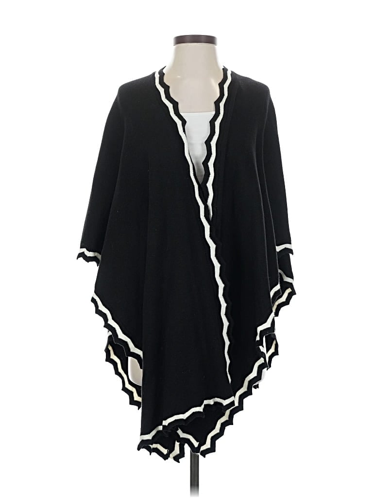 Pre-owned Chico's Poncho In Black