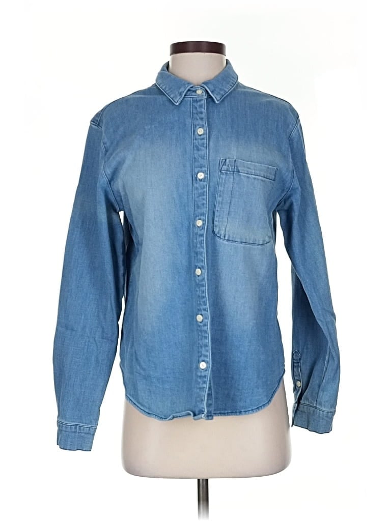 Pre-owned Universal Thread Long Sleeve Button Down Shirt In Blue