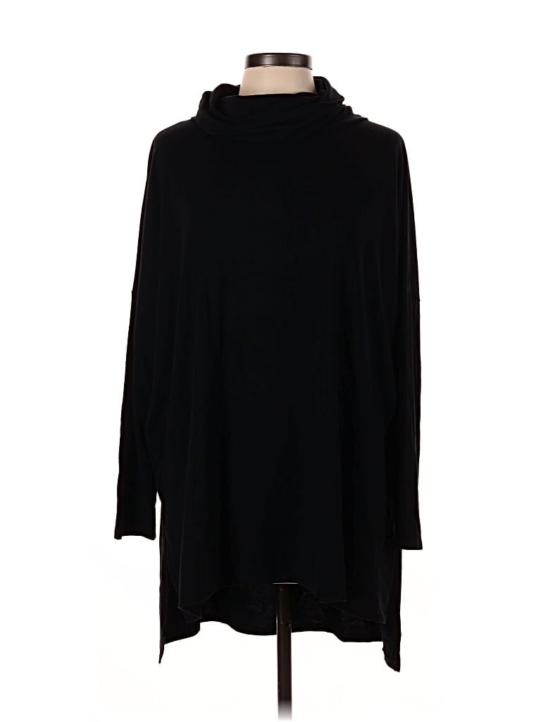 Pre-owned Zenana Long Sleeve Top Black Cowl Neck Tops