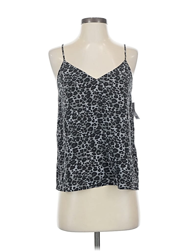Equipment Sleeveless Silk Top Silver Halter Neckline Tops