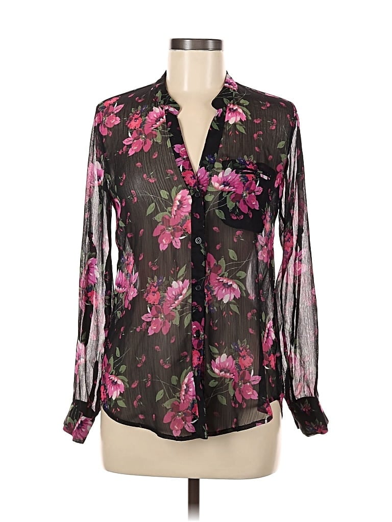 Pre-owned Kut From The Kloth Long Sleeve Blouse In Black