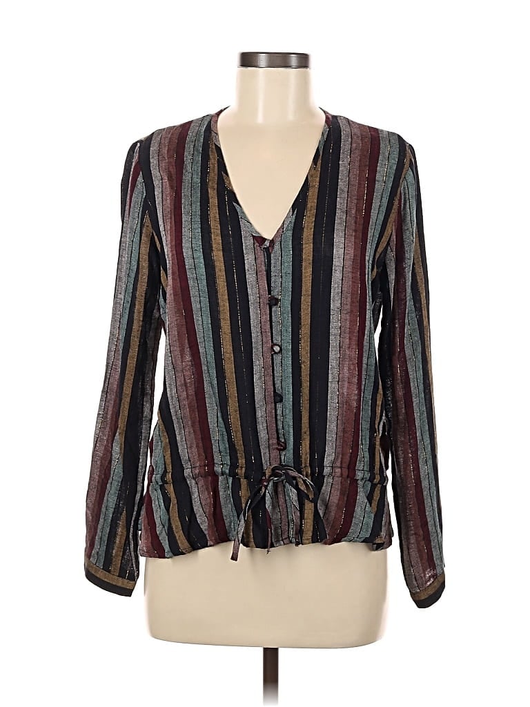 Pre-owned Rails Long Sleeve Blouse In Blue