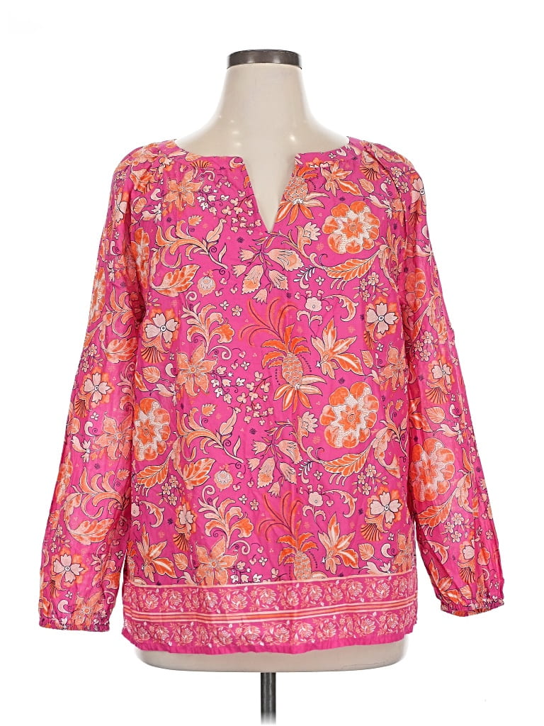 Pre-owned Talbots Long Sleeve Blouse In Pink