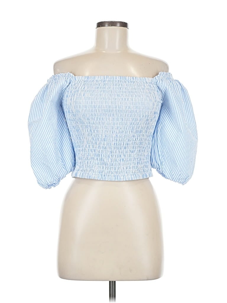 Pre-owned Steve Madden 3/4 Sleeve Blouse In Blue