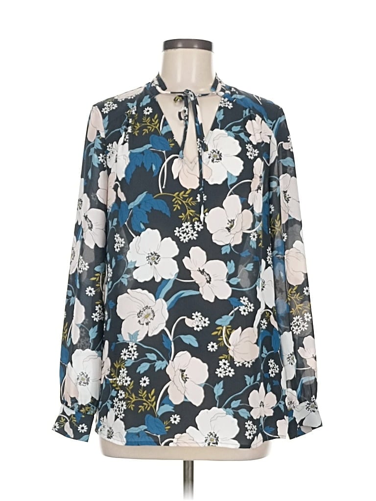 Pre-owned Laundry By Shelli Segal Long Sleeve Blouse In Blue