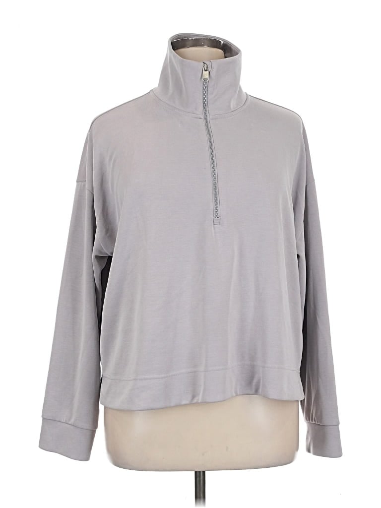 Pre-owned Athleta Fleece Jacket In Gray