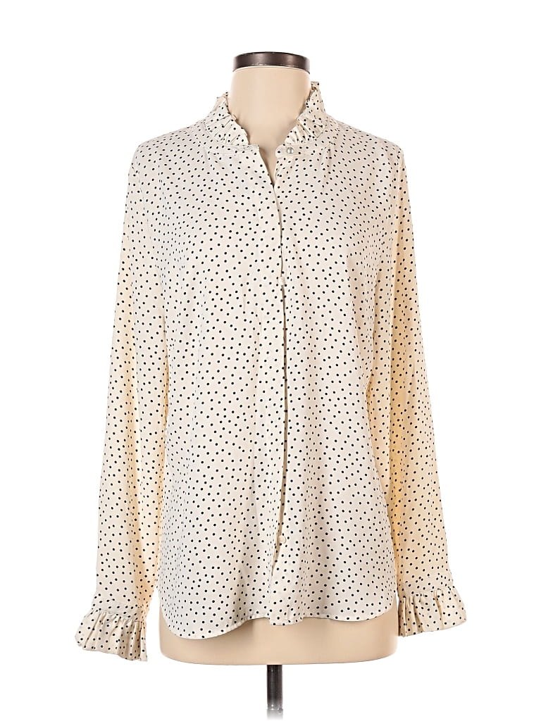 Pre-owned Talbots Long Sleeve Blouse In White