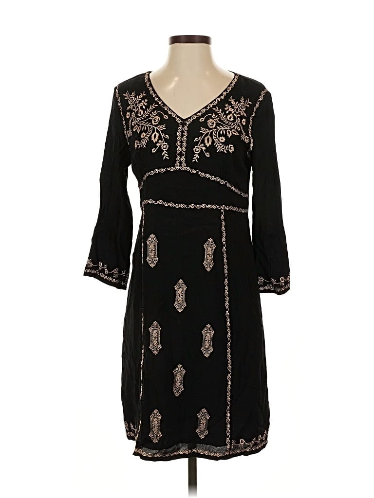 Pre-owned Garnet Hill Casual Dress In Black