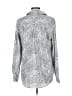 Time and Tru 100% Polyester Paisley Silver Long Sleeve Blouse Size L - photo 2