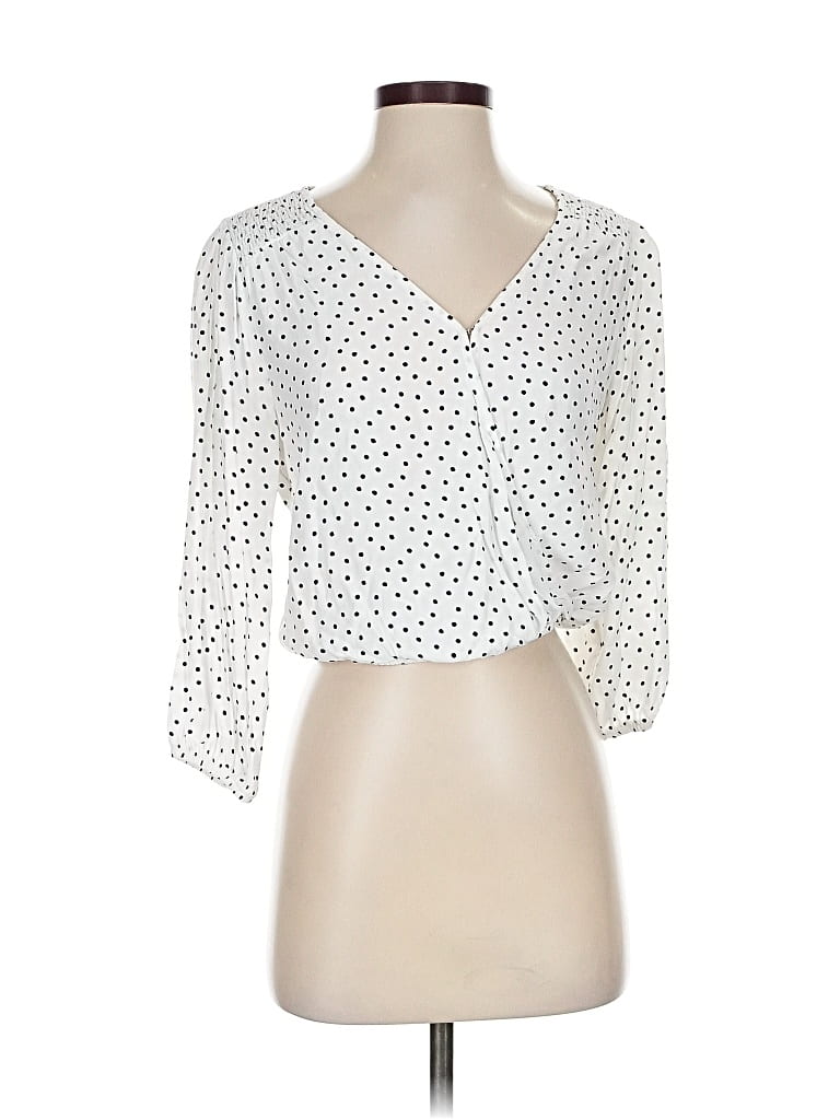 Pre-owned Hollister 3/4 Sleeve Blouse In White