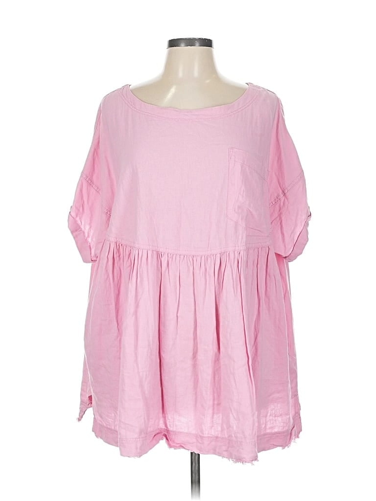 Pre-owned We The Free Short Sleeve Blouse In Pink