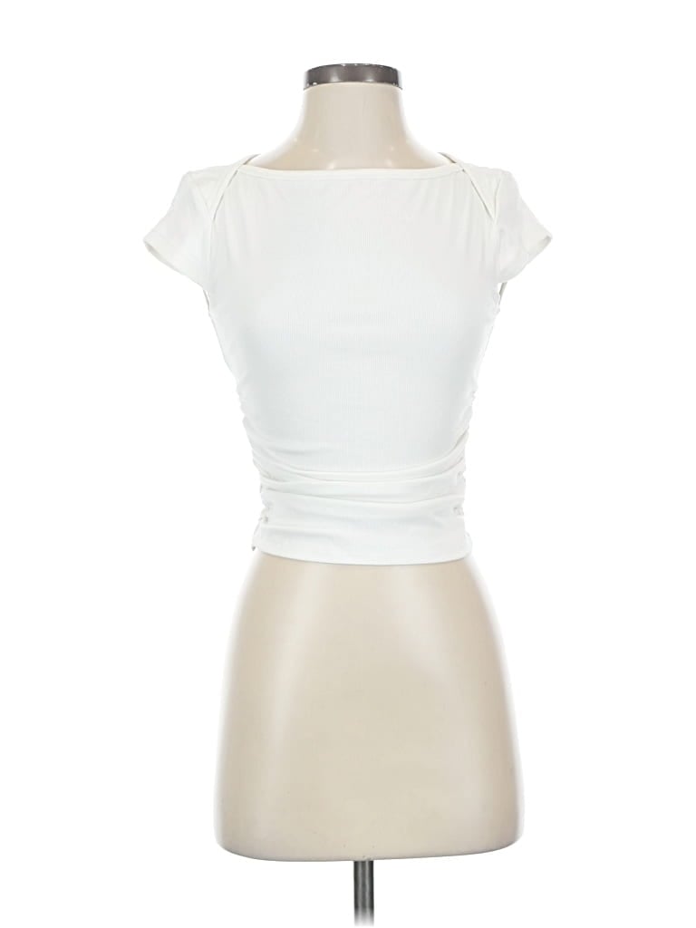 Pre-owned Cider Short Sleeve Top White Sweetheart Neckline Tops