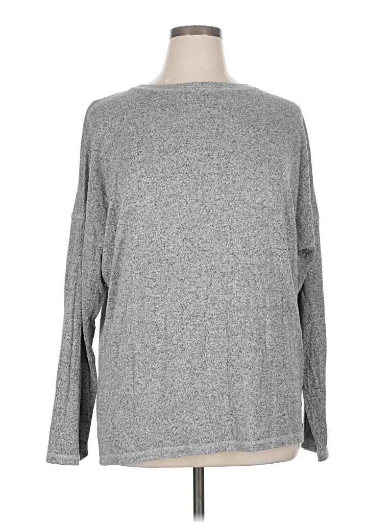 Pre-owned Spirit Long Sleeve Top Gray Crew Neck Tops