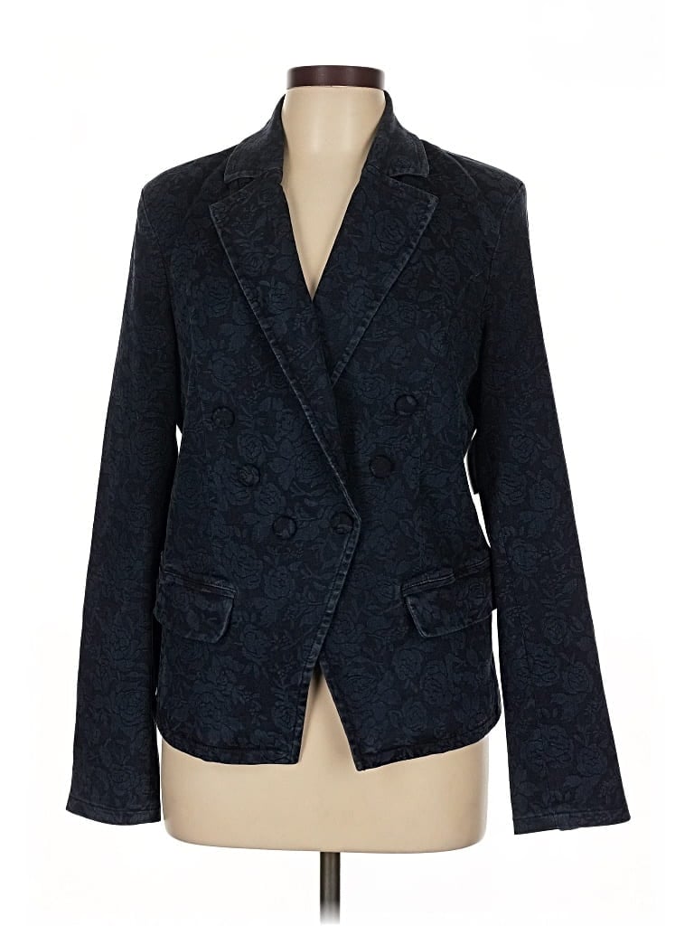 Pre-owned Jewel Badgley Mischka Blazer Jacket In Blue