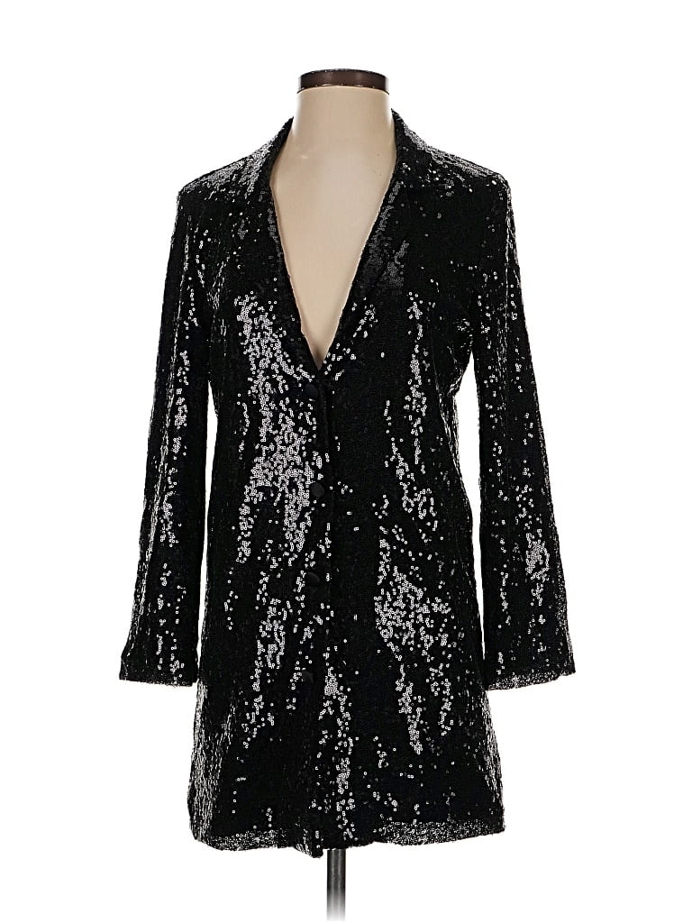 Pre-owned Zara Blazer Jacket In Black