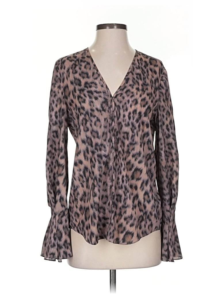 Pre-owned Joie Long Sleeve Blouse In Brown