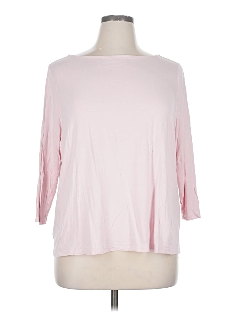 Pre-owned Jjill 3/4 Sleeve T-shirt In Pink