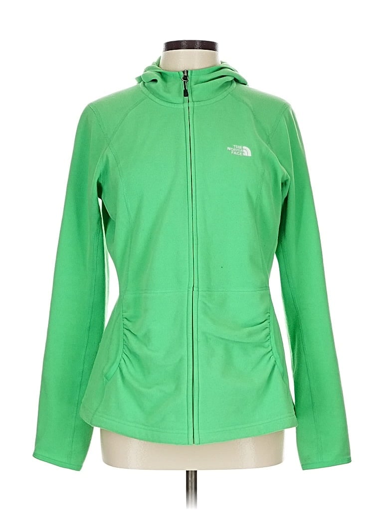 Pre-owned The North Face Zip Up Hoodie In Green