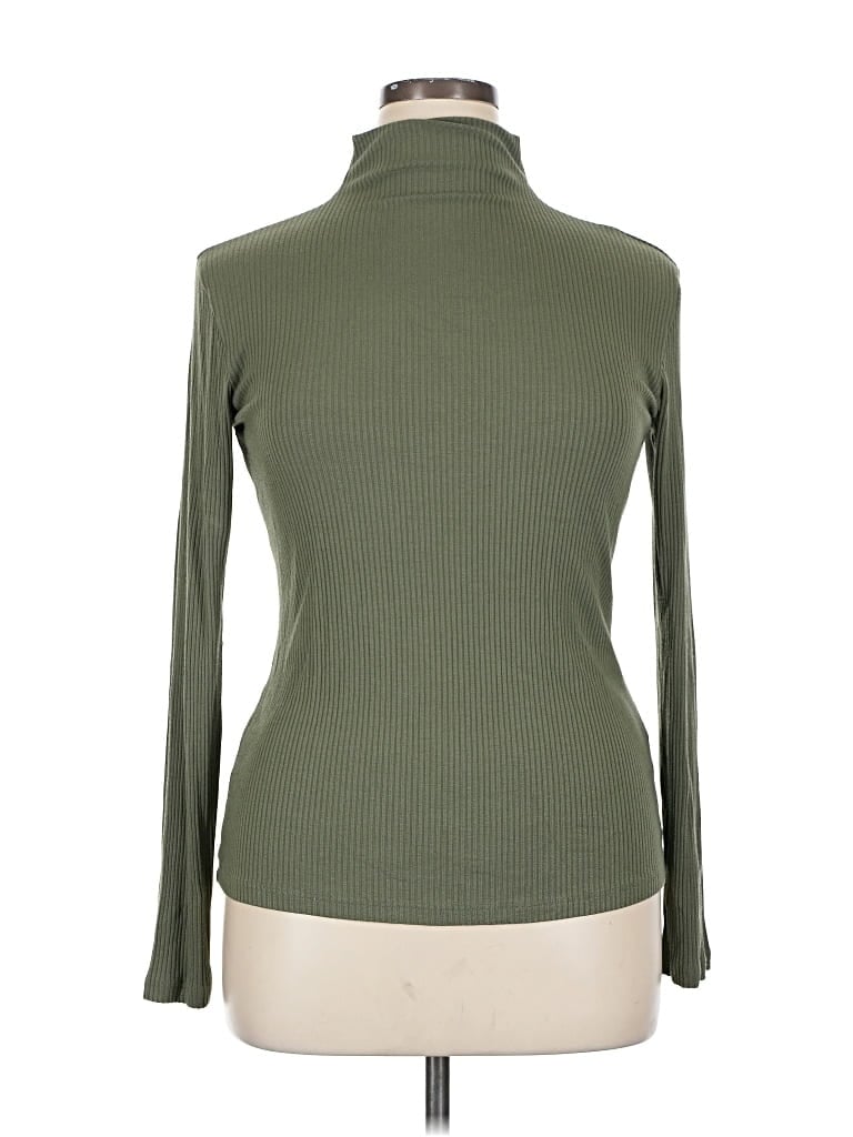 Pre-owned Amour Vert Long Sleeve Top Green Turtleneck Tops