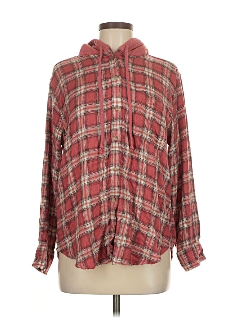 Pre-owned American Eagle Outfitters Long Sleeve Blouse In Burgundy