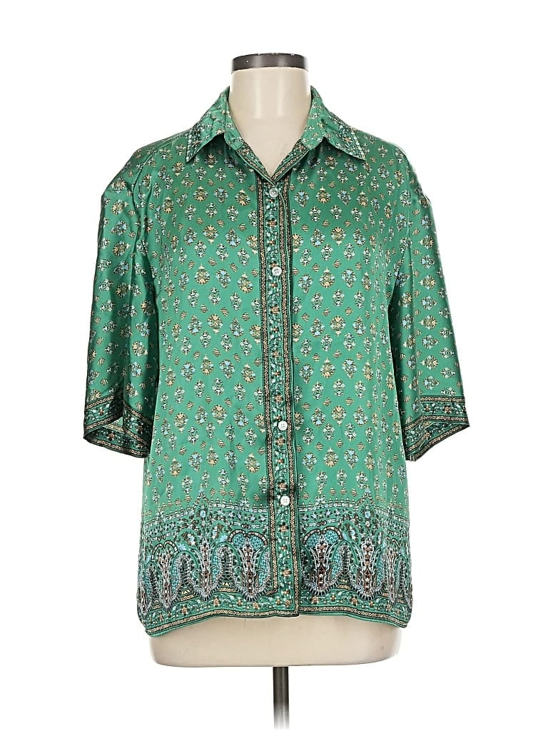 Pre-owned Max Studio 3/4 Sleeve Blouse In Green