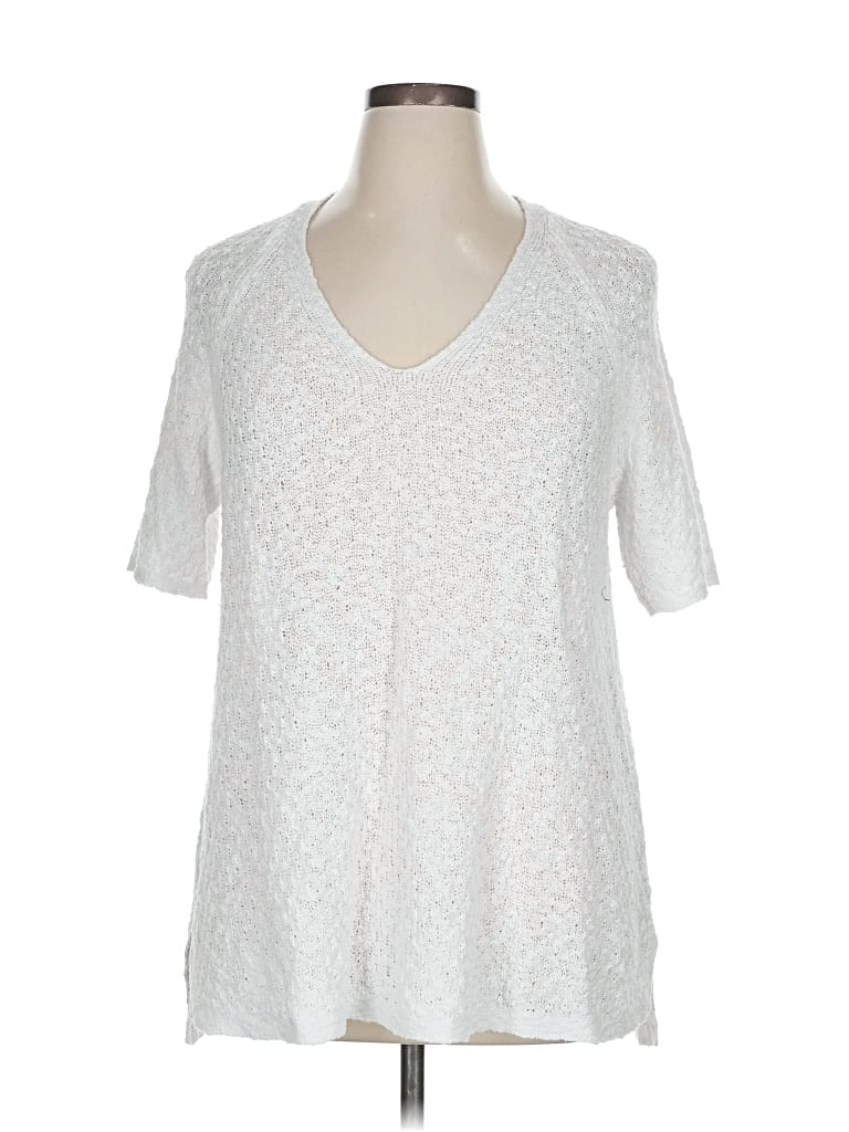 Pre-owned Jjill Cardigan Sweater In White