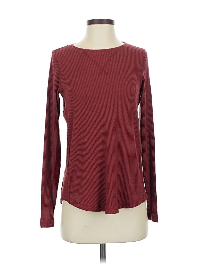 Pre-owned Abercrombie & Fitch Long Sleeve T-shirt In Burgundy