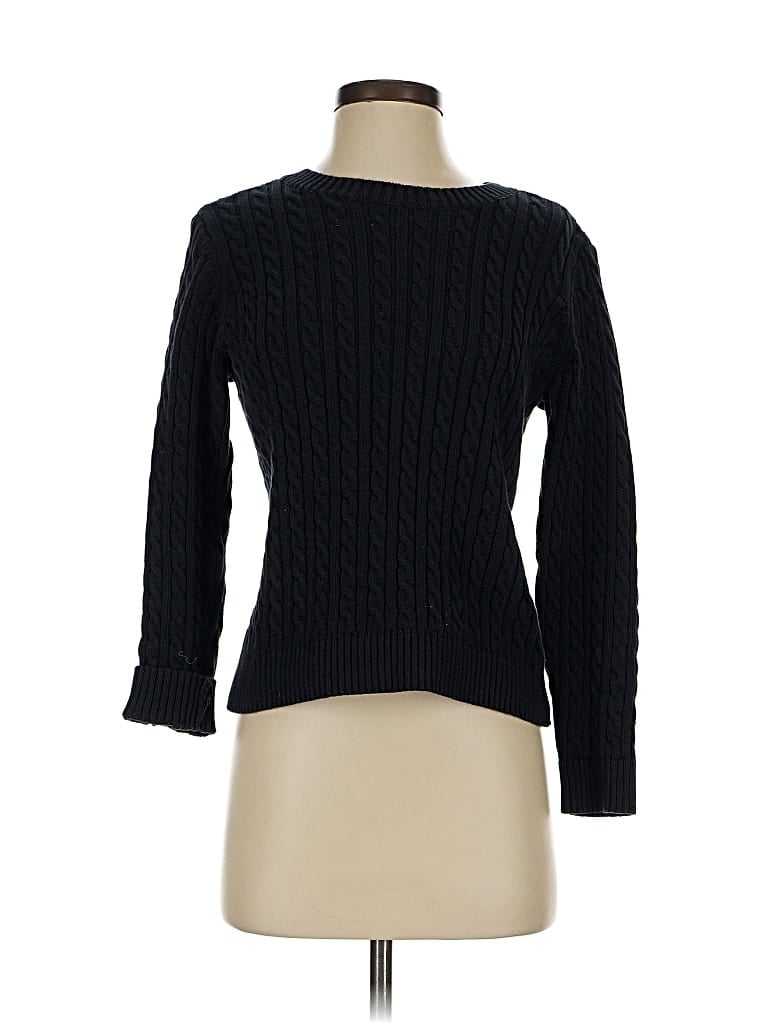 Pre-owned Lands' End Pullover Sweater In Black