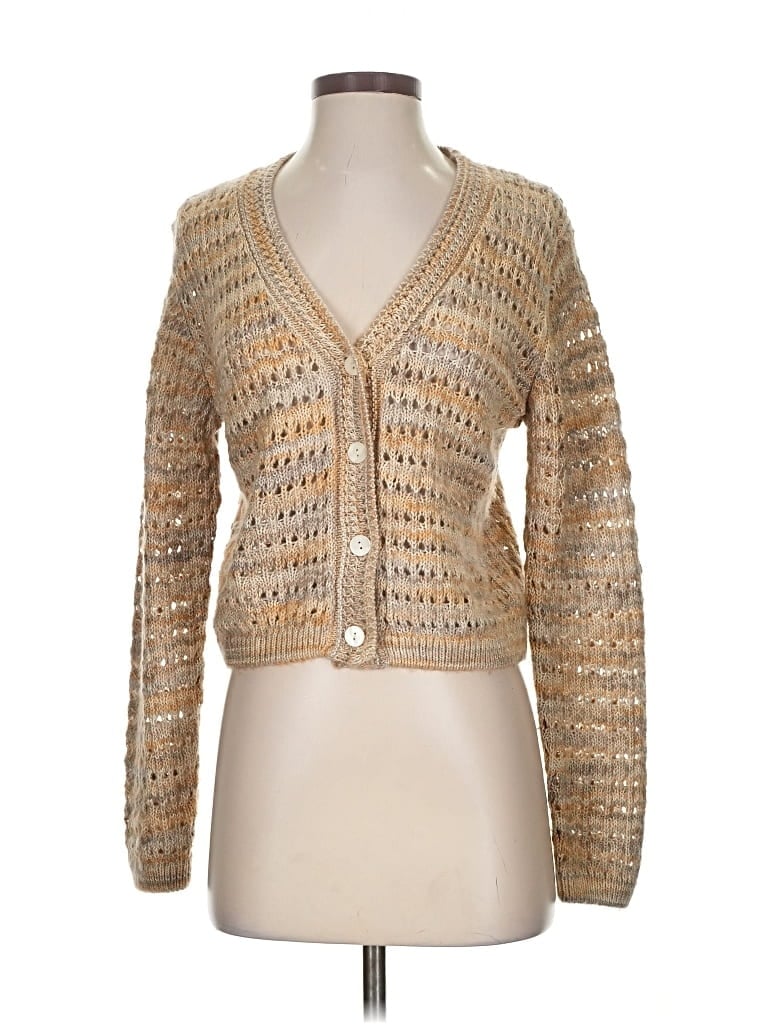 Pre-owned All In Favor Cardigan Sweater In Brown
