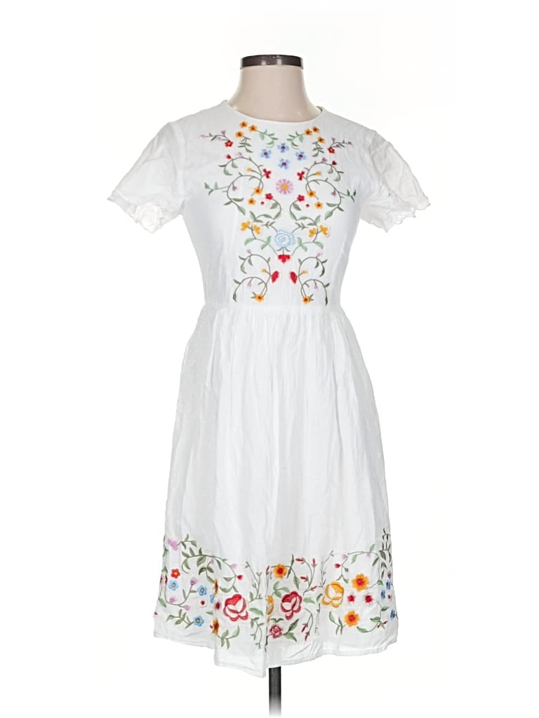 Pre-owned Roolee Casual Dress In White