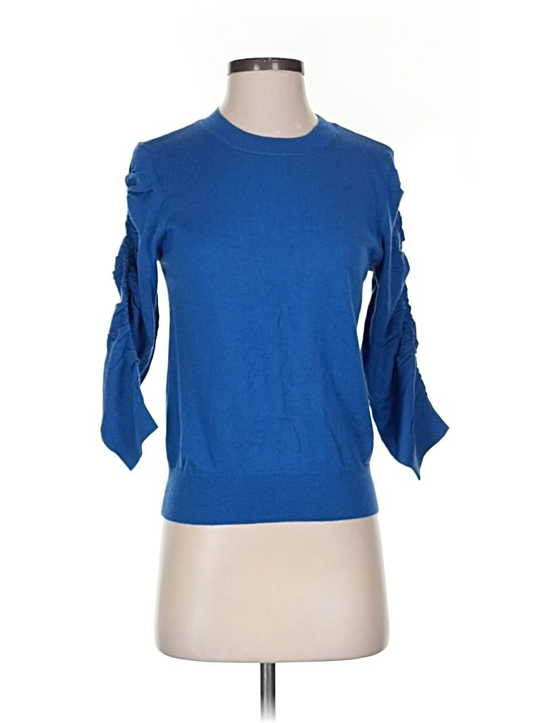Pre-owned Veronica Beard 3/4 Sleeve Top Blue Boatneck Tops