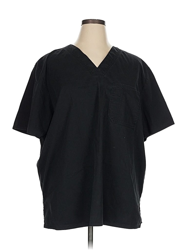 Pre-owned Cherokee Short Sleeve Blouse In Black