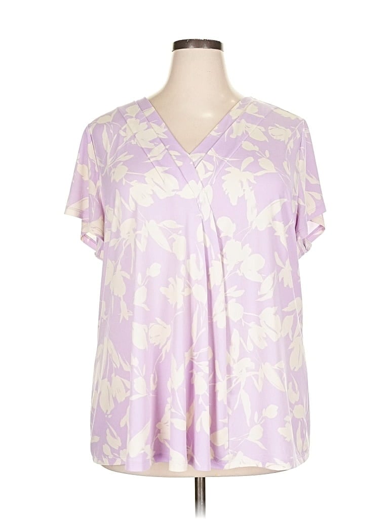 Pre-owned Lane Bryant Short Sleeve T-shirt In Purple