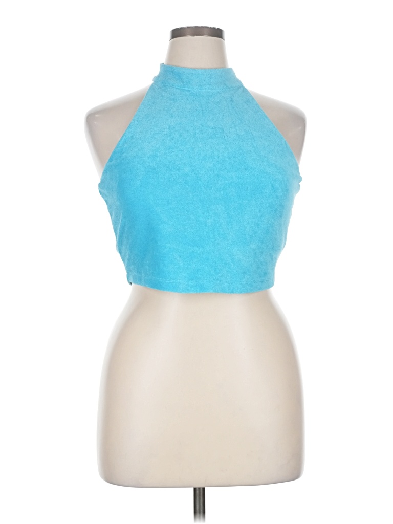 Pre-owned Fabletics Tank Top Blue Halter Neckline Tops