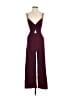 Lush Solid Burgundy Jumpsuit Size S - photo 1