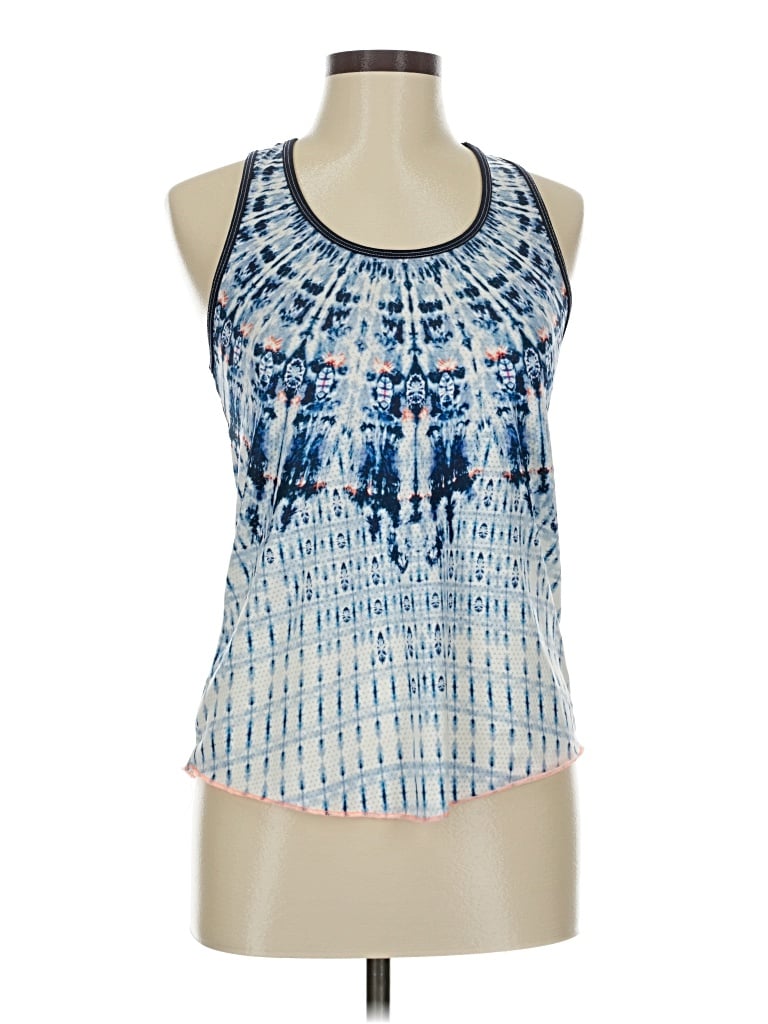 Pre-owned Lucky In Love Tank Top Blue Halter Neckline Tops