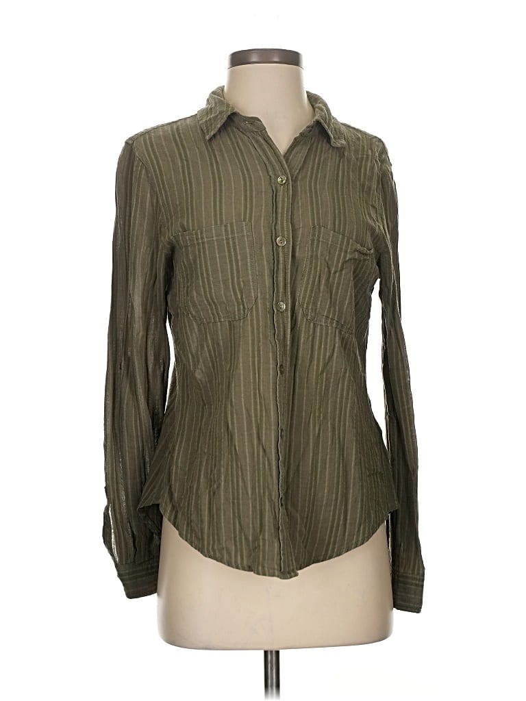 Pre-owned Liverpool Los Angeles Long Sleeve Polo Shirt In Green