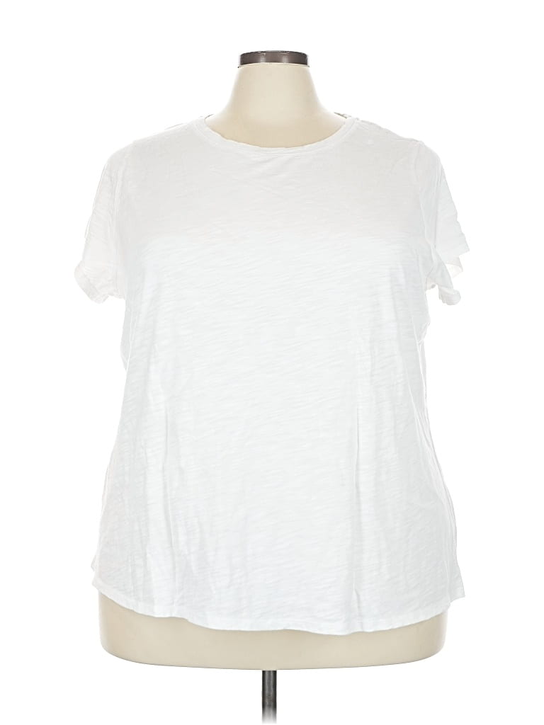 Pre-owned Belle By Kim Gravel Short Sleeve T-shirt In White