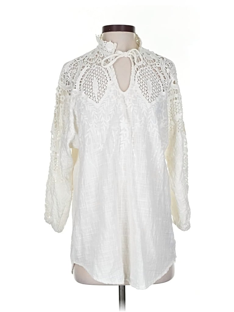 Pre-owned Xcvi 3/4 Sleeve Blouse In White