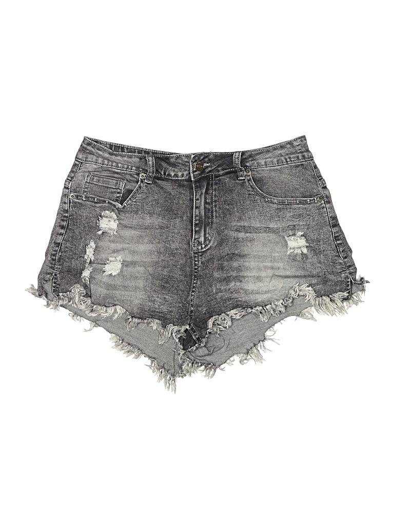 Pre-owned Unbranded Denim Shorts In Gray