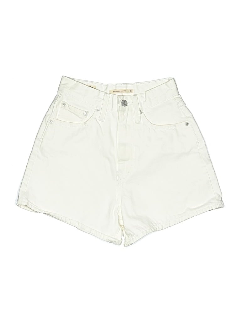 Pre-owned Levi's Denim Shorts In White