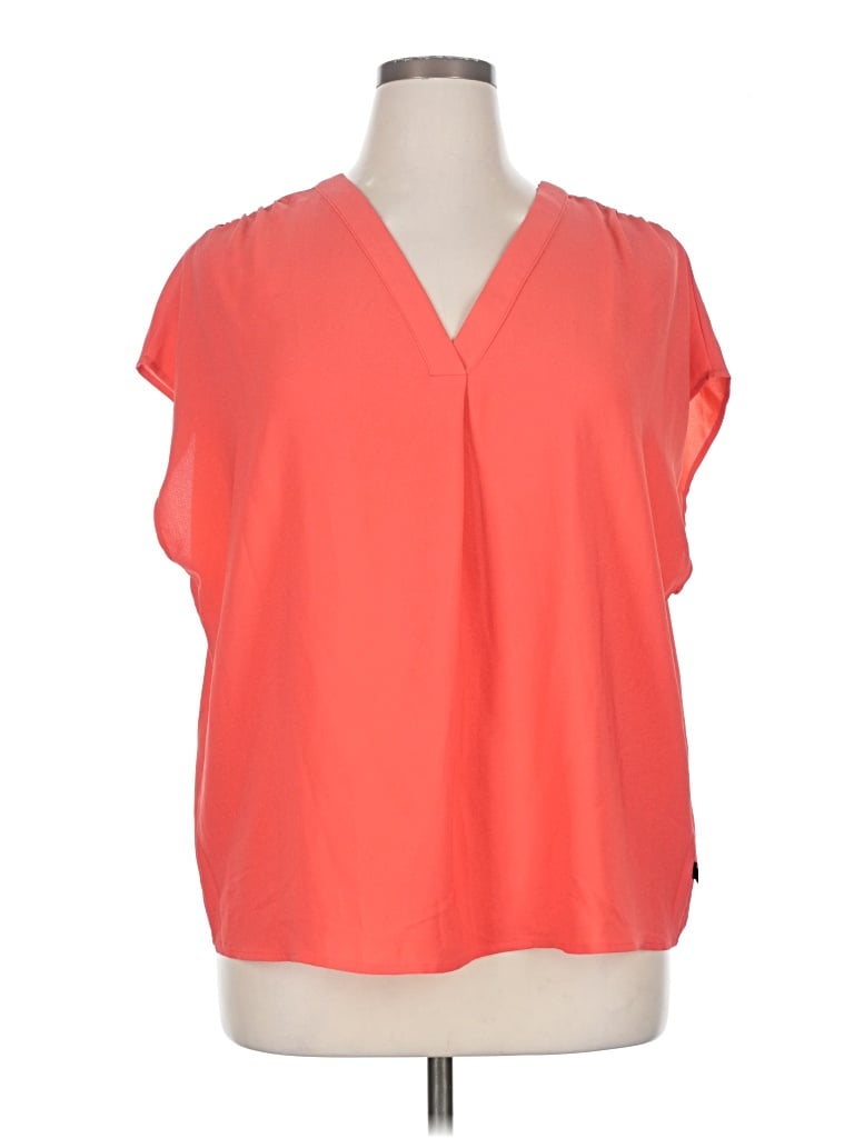 Pre-owned Banana Republic Short Sleeve Blouse In Orange