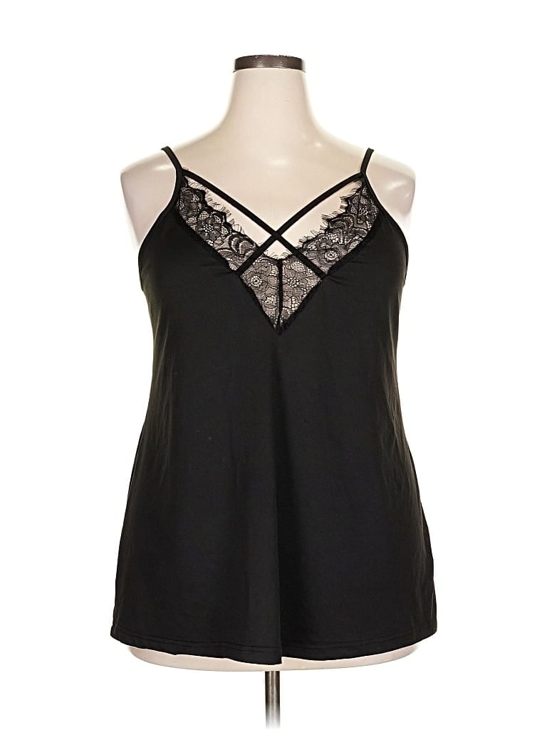 Pre-owned Unbranded Tank Top Black Halter Neckline Tops