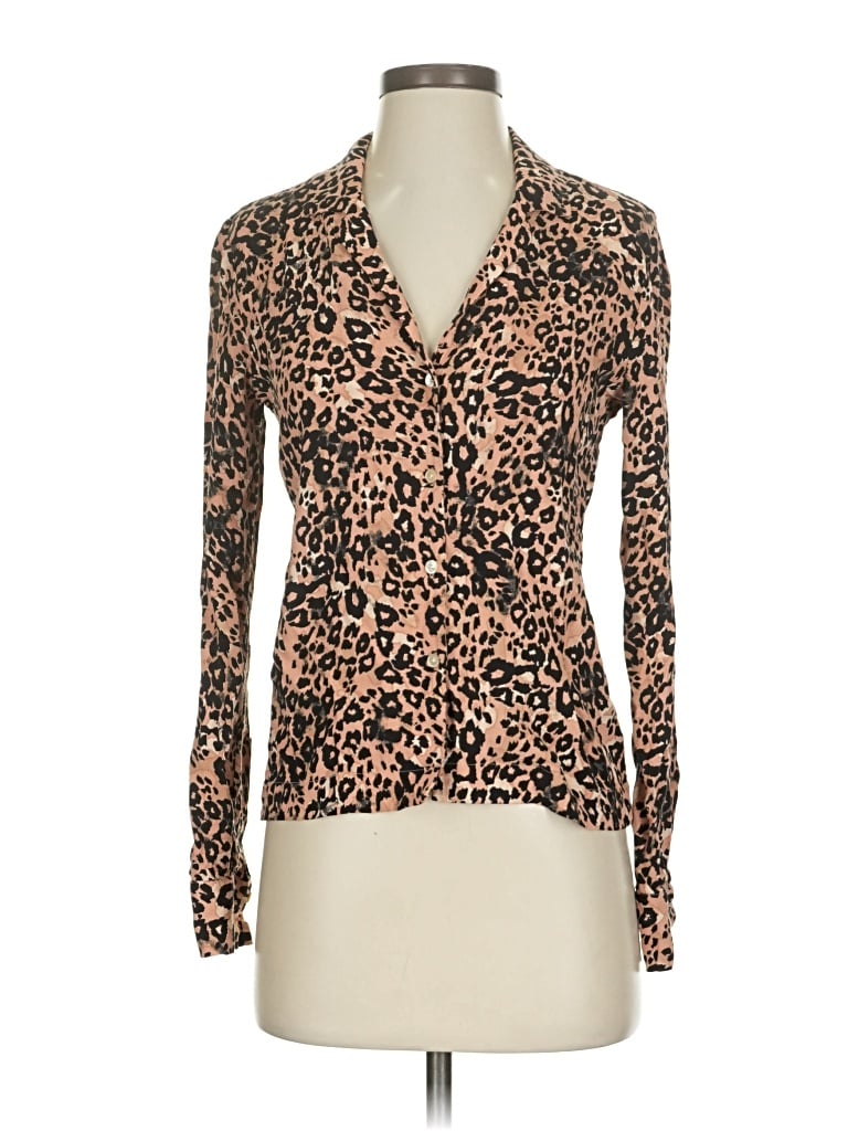 Pre-owned Wilfred Long Sleeve Blouse In Brown