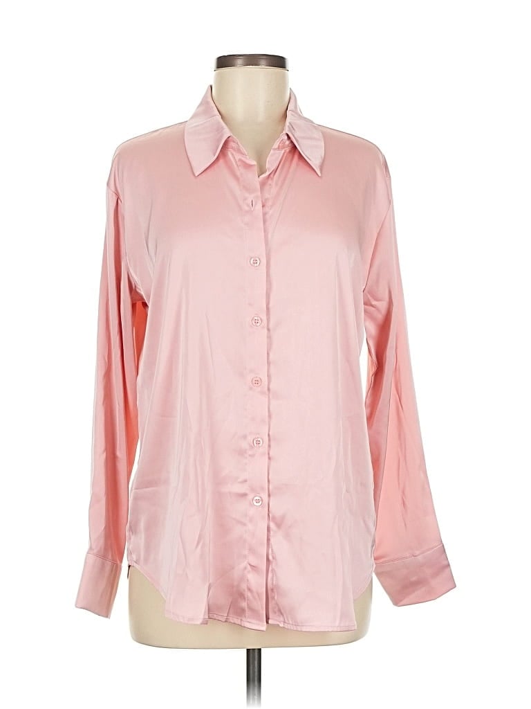 Pre-owned Zenana Long Sleeve Blouse In Pink